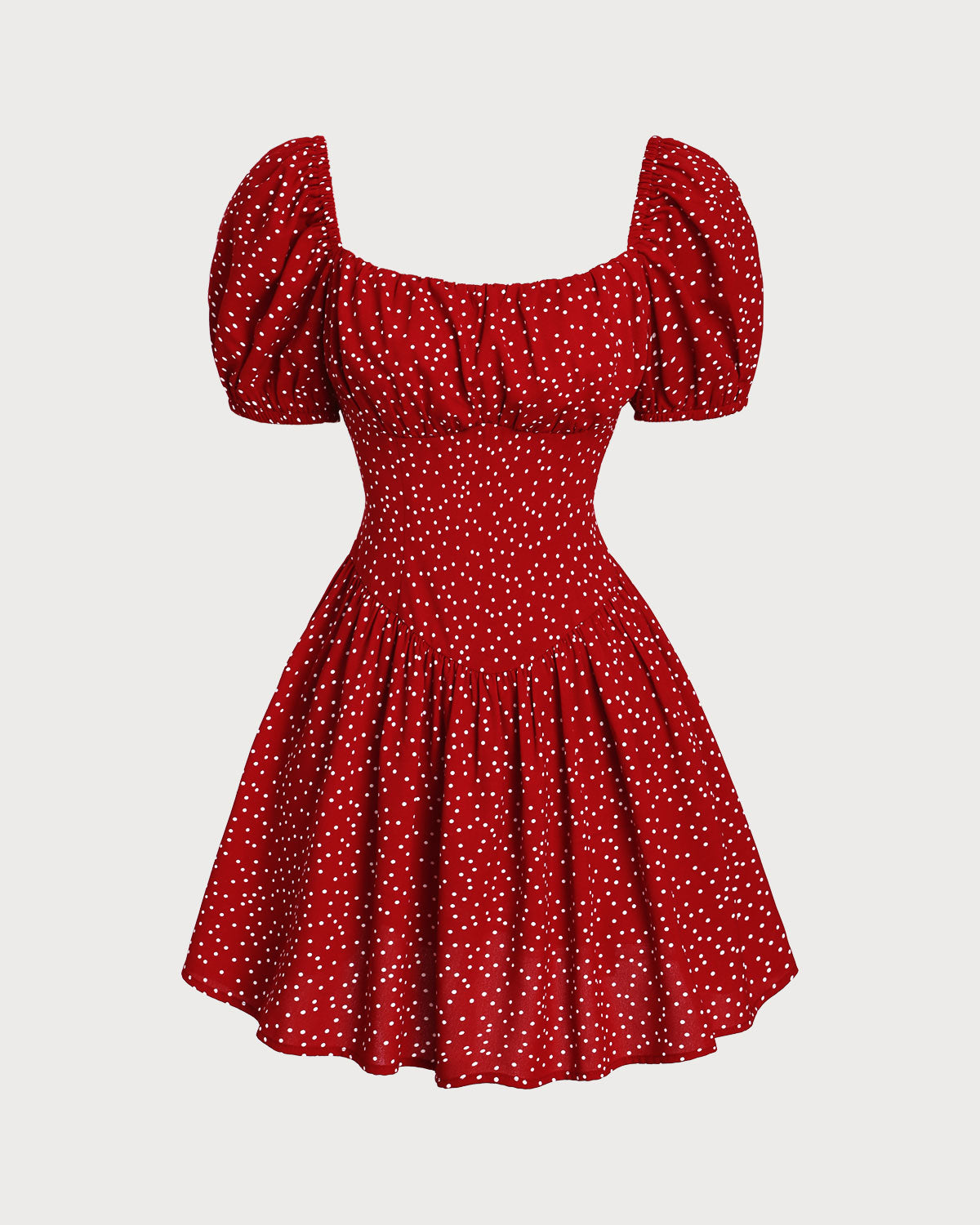 Red Polka Dot Square Neck Mini Dress & Reviews - Red - Dresses | RIHOAS Red Polka Dot Square Neck Mini Dress & Reviews - Red - Dresses | RIHOAS
