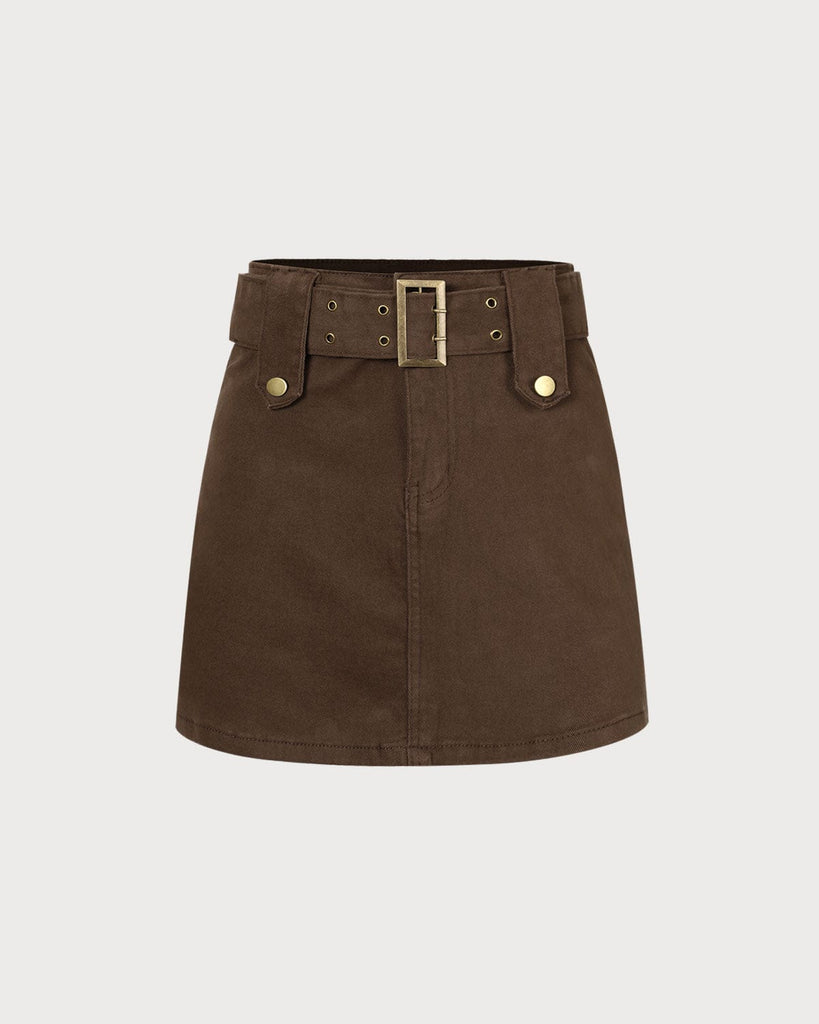 The High Waisted Button Mini Skirt Bottoms - RIHOAS