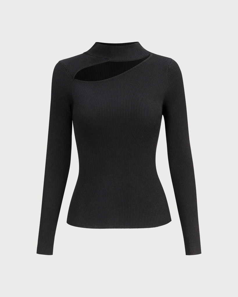 The Slim-Fitting Cutout Knit Top - RIHOAS