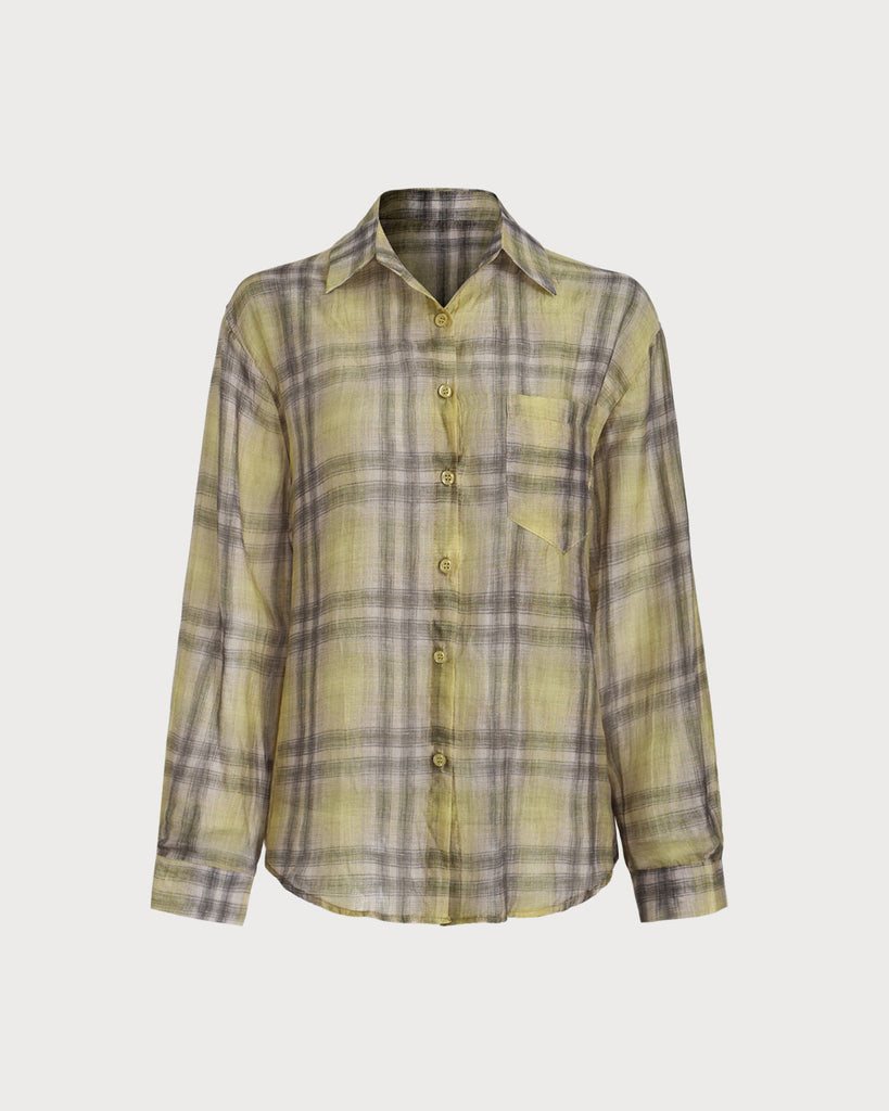 Yellow Plaid Lyocell Shirt
