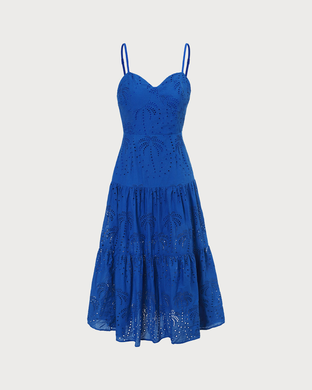 The Blue Sweetheart Neck Embroidery Slip Midi Dress & Reviews - Blue - Dresses | RIHOAS The Blue Sweetheart Neck Embroidery Slip Midi Dress & Reviews - Blue - Dresses | RIHOAS