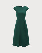 The Boat Neck Cutout Back Dress Dresses - RIHOAS