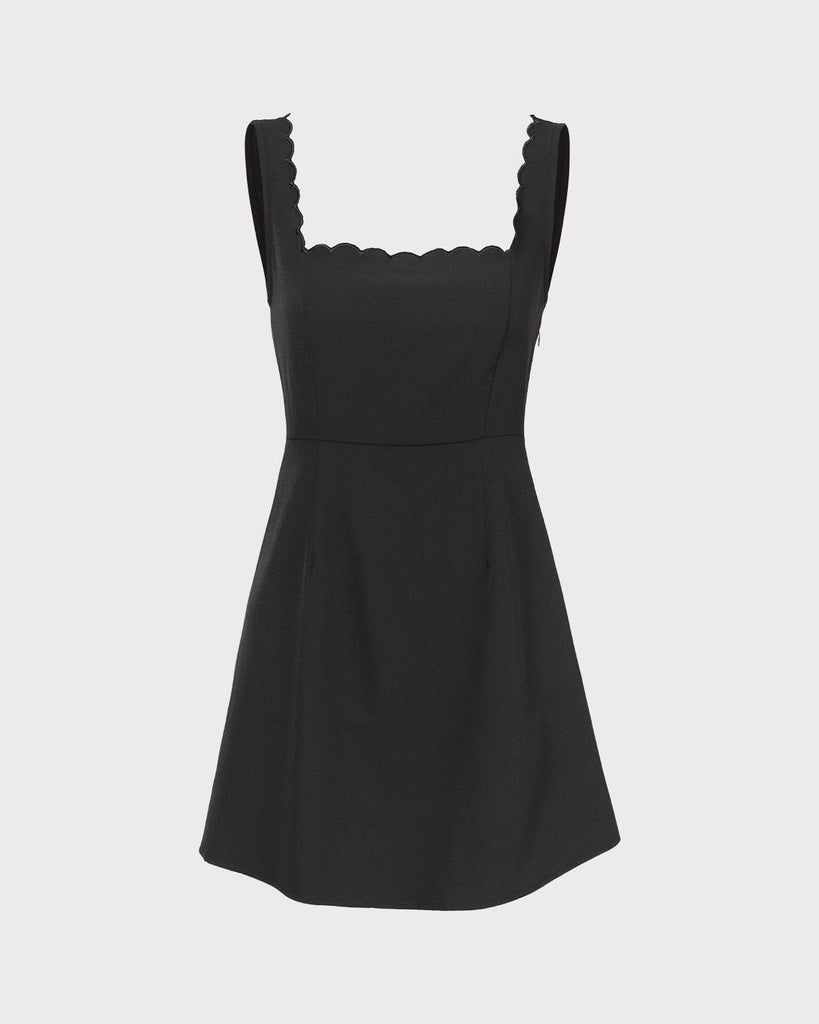 The Square Neck Scalloped Dress Dresses - RIHOAS