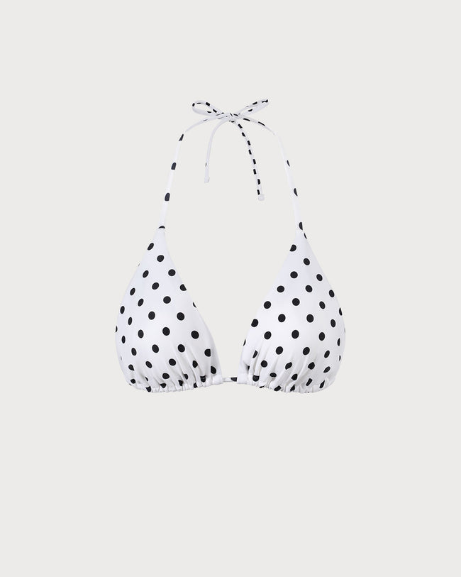 White bikini with black polka dots cheap