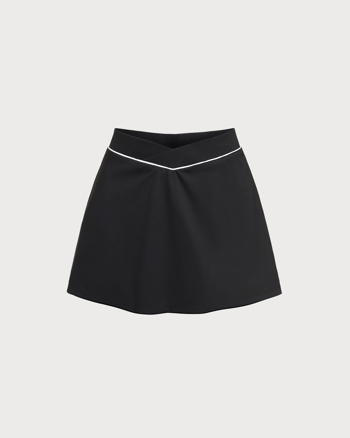 Black High Stretch A-Line Yoga Skirt