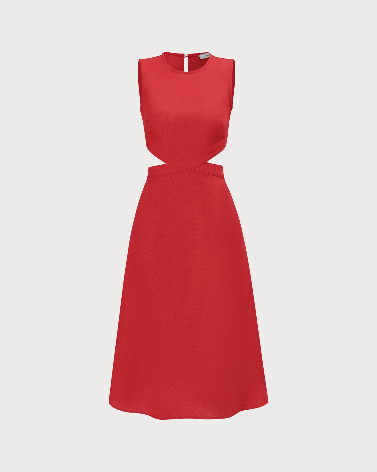 Rihoas Linen Blend Cut Out Midi Dress