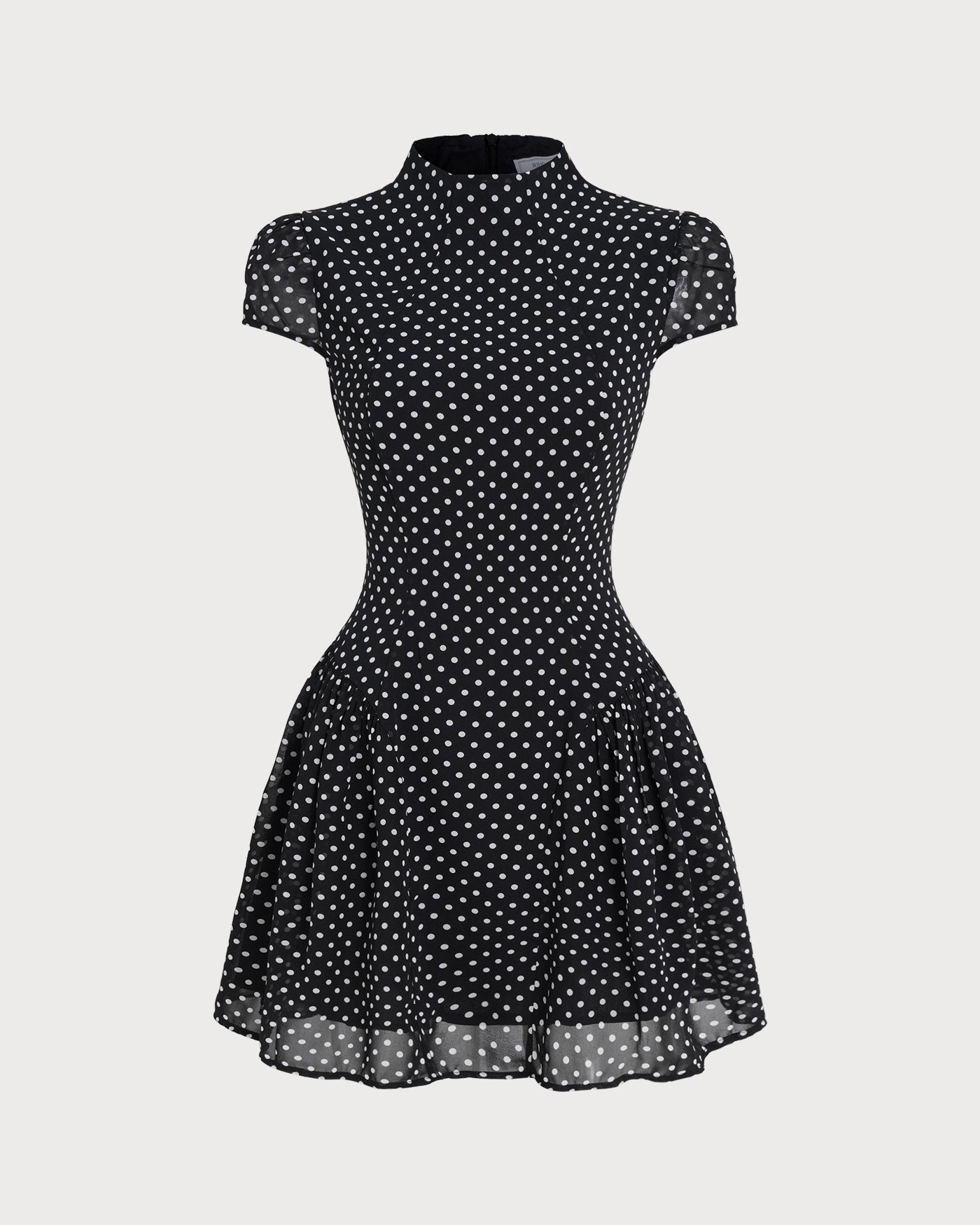 Black Polka Dot Chiffon Mini Dress & Reviews - Black - Dresses | RIHOAS Black Polka Dot Chiffon Mini Dress & Reviews - Black - Dresses | RIHOAS