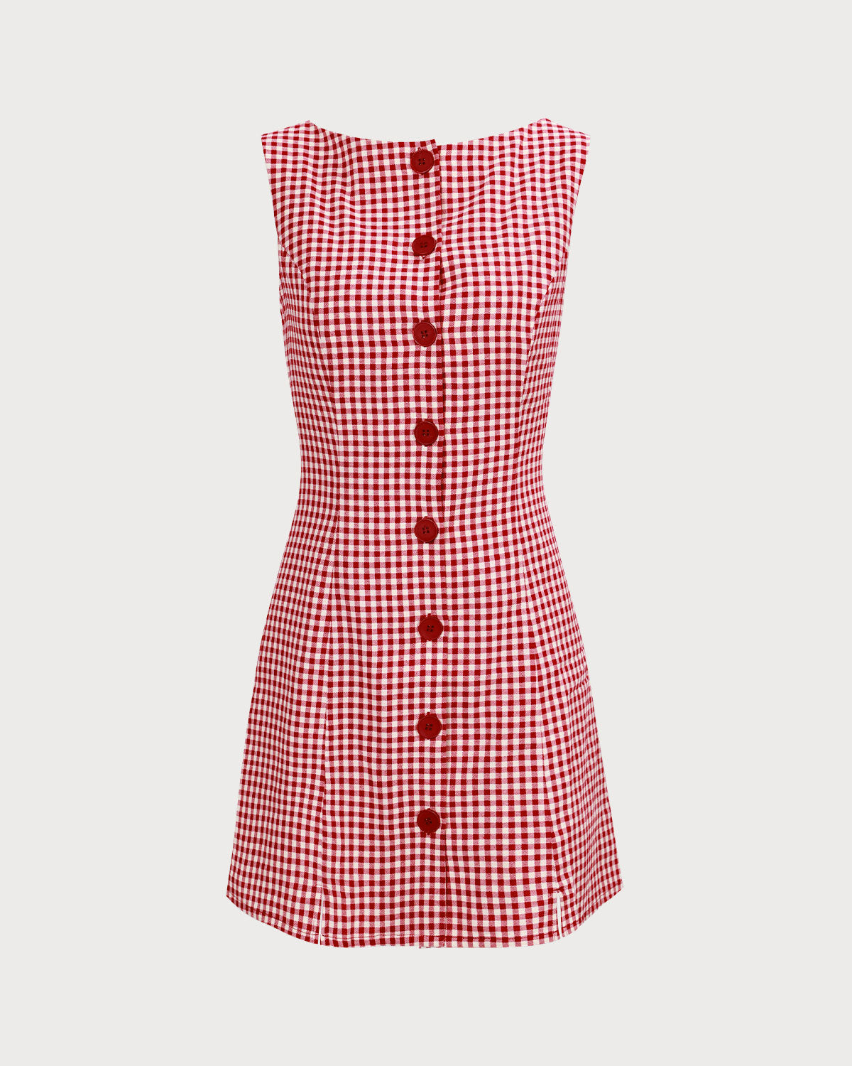 red white check dress The Red Boat Neck Plaid Mini Dress & Reviews - Red - Dresses