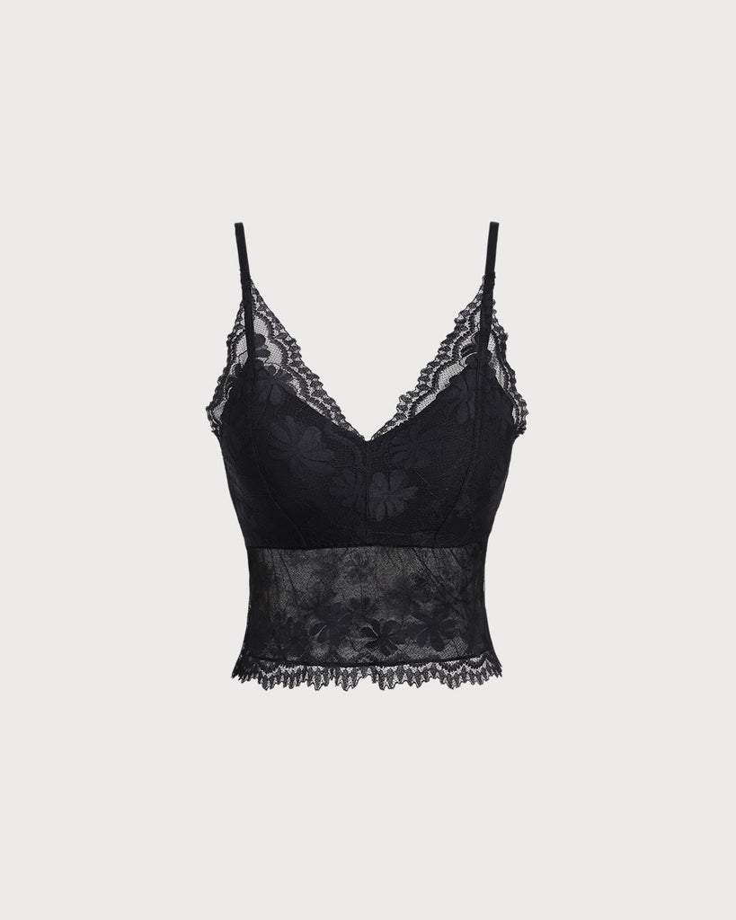Black Lace V Neck Bustier