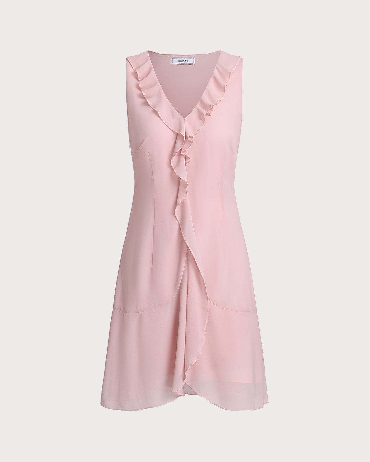 Pink Ruffle Sleeveless Mini Dress
