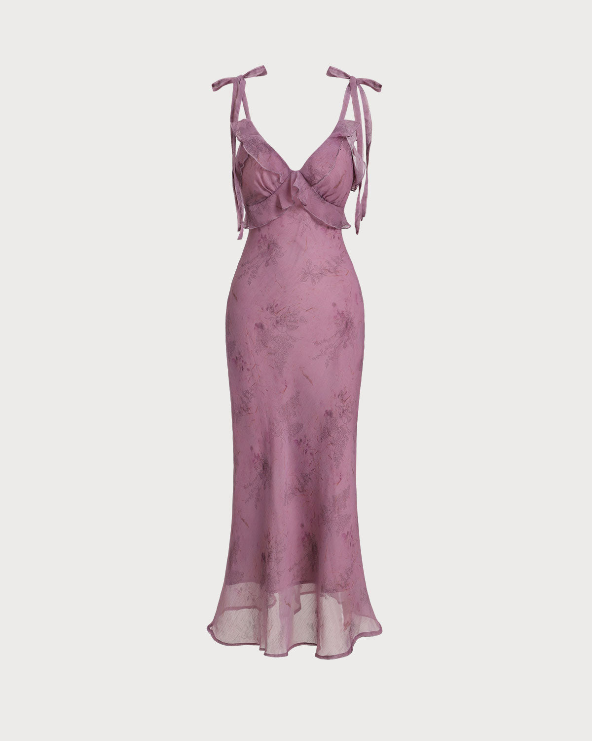 Purple Floral Ruffle Tie Strap Midi Dress & Reviews - Purple - Dresses | RIHOAS Purple Floral Ruffle Tie Strap Midi Dress & Reviews - Purple - Dresses | RIHOAS