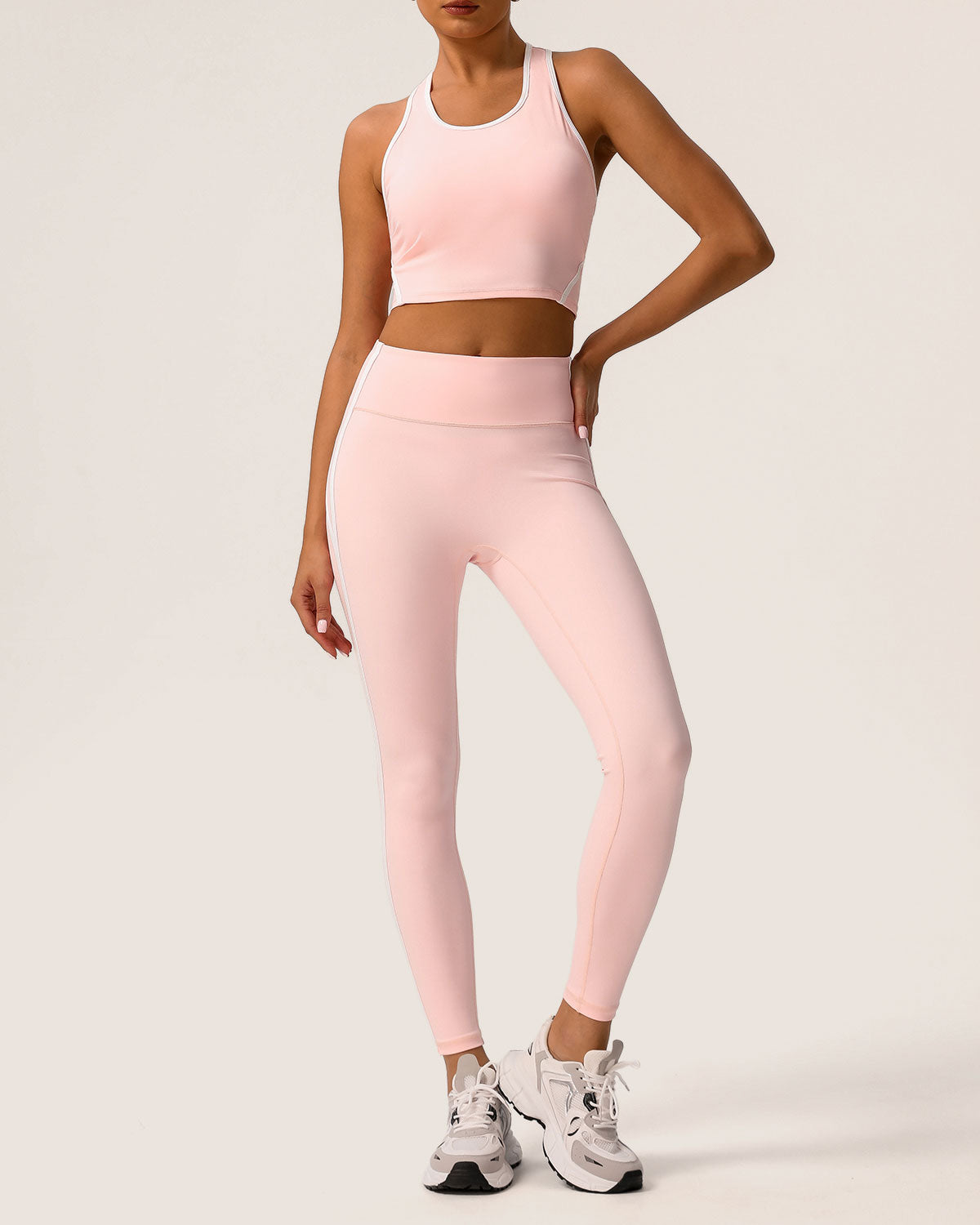 Pink Scoop Neck Yoga Tank Top