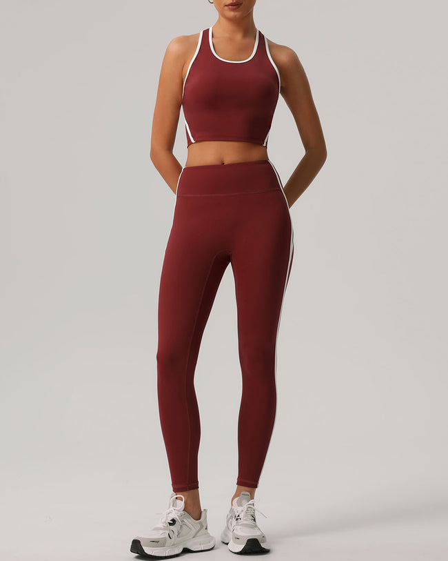 Red Scoop Neck Yoga Tank Top - Light Support