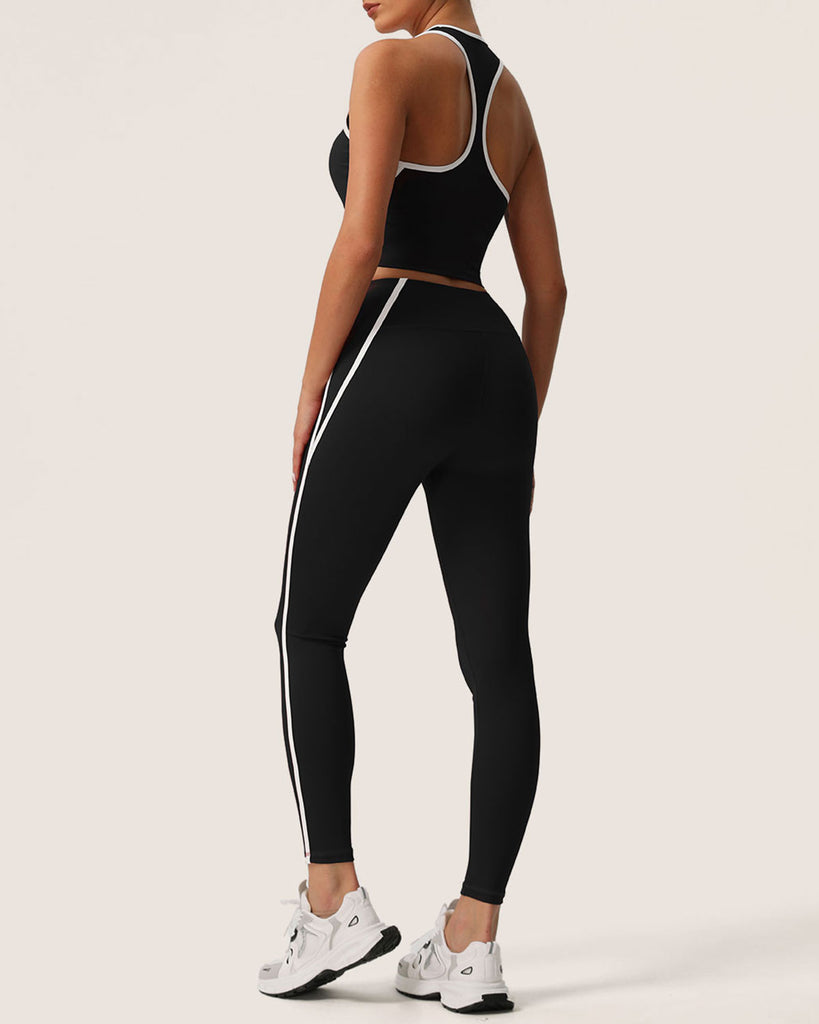 Black Scoop Neck Yoga Tank Top