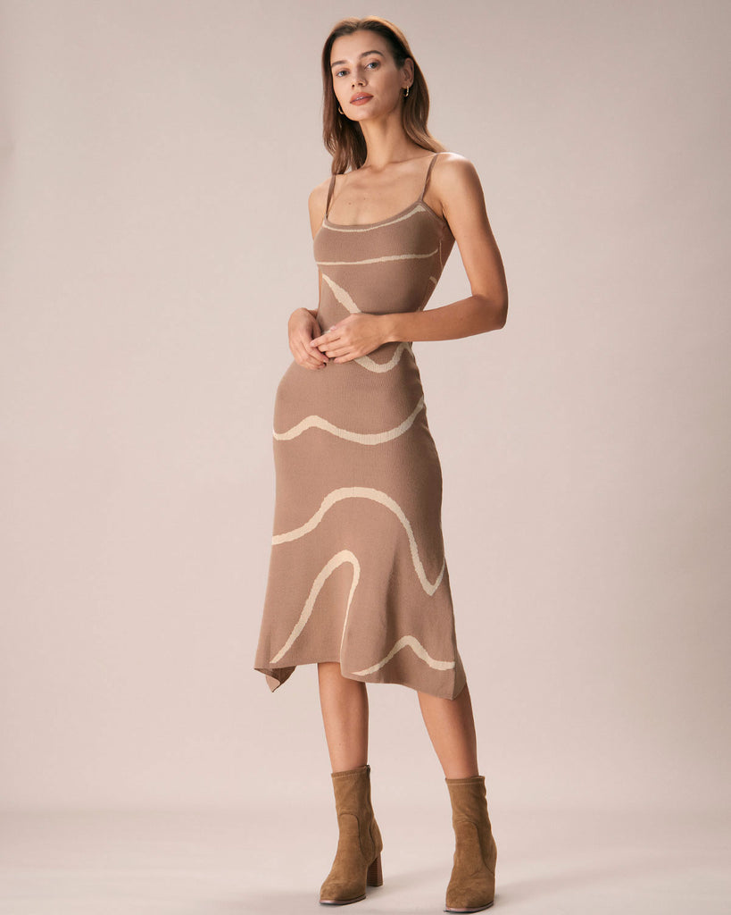 The Black Wave Mermaid Hem Kint Midi Dress Dresses - RIHOAS