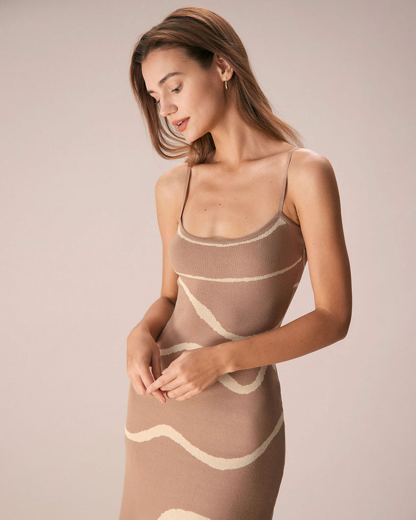 The Black Wave Mermaid Hem Kint Midi Dress Dresses - RIHOAS