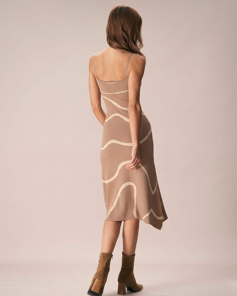 The Black Wave Mermaid Hem Kint Midi Dress Dresses - RIHOAS