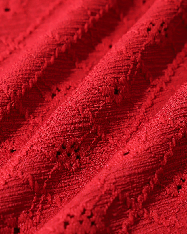 Red Front Tie Tankini Three-Piece Swimsuit