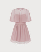 Pink Sweetheart Neck A-Line Mini Dress 