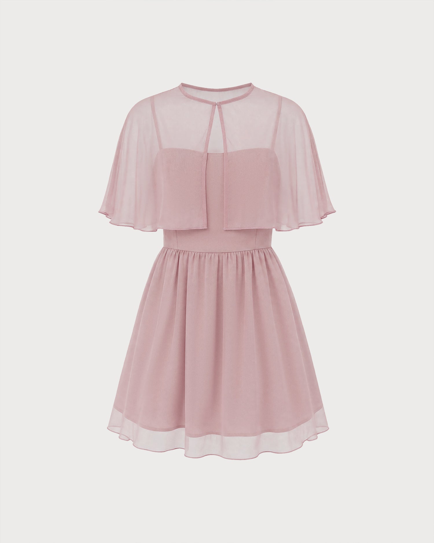 Pink Sweetheart Neck A-Line Mini Dress 