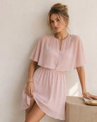 Pink Sweetheart Neck A-Line Mini Dress-02