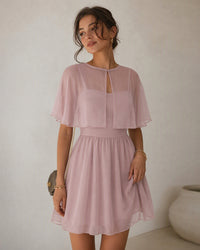 Pink Sweetheart Neck A-Line Mini Dress-00