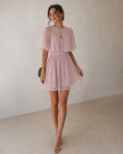 Pink Sweetheart Neck A-Line Mini Dress-01