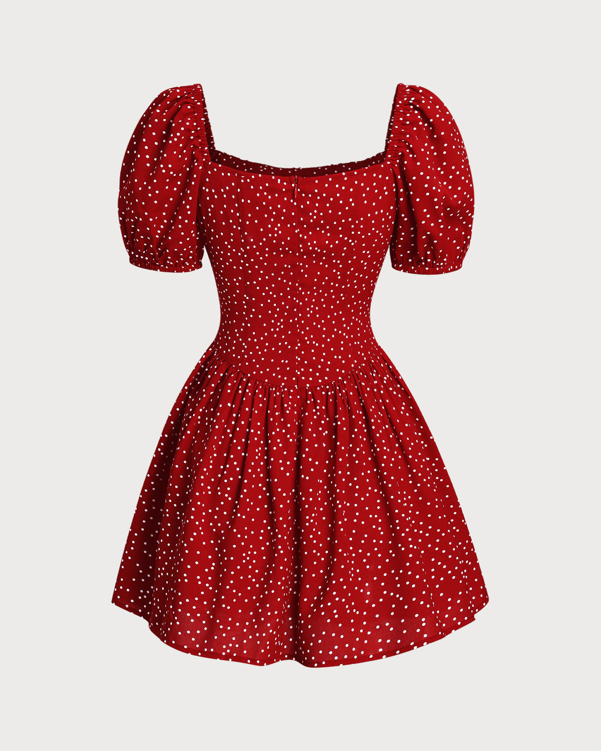 Red Polka Dot Square Neck Mini Dress & Reviews - Red - Dresses