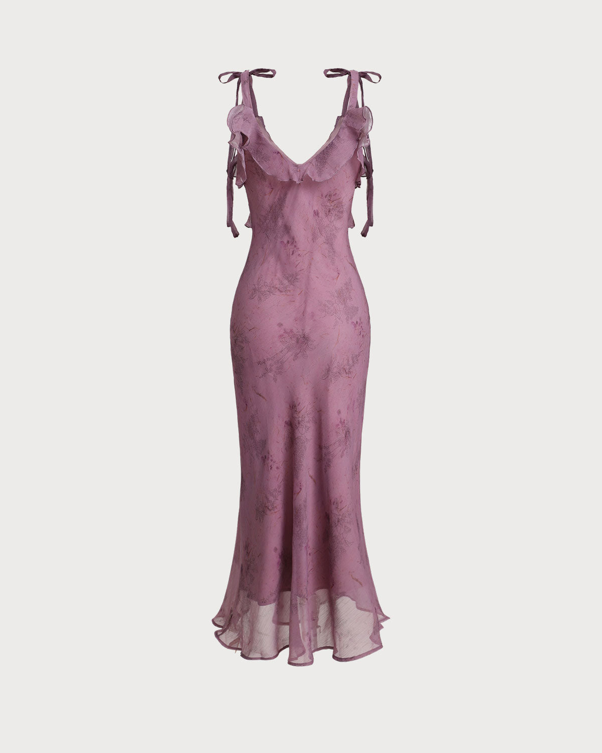 Purple Floral Ruffle Tie Strap Midi Dress & Reviews - Purple - Dresses | RIHOAS Purple Floral Ruffle Tie Strap Midi Dress & Reviews - Purple - Dresses | RIHOAS