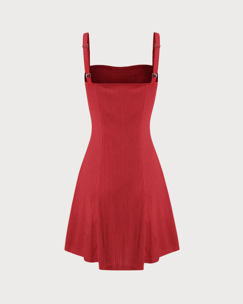 Red A-Line Slip Mini Dress