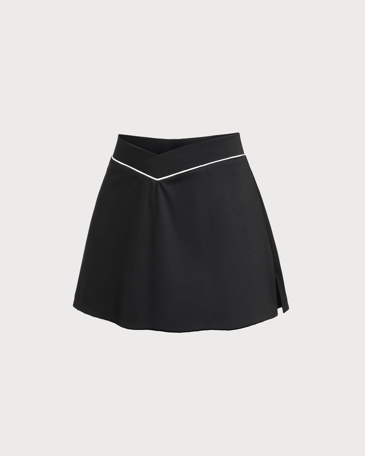 Black High Stretch A-Line Yoga Skirt