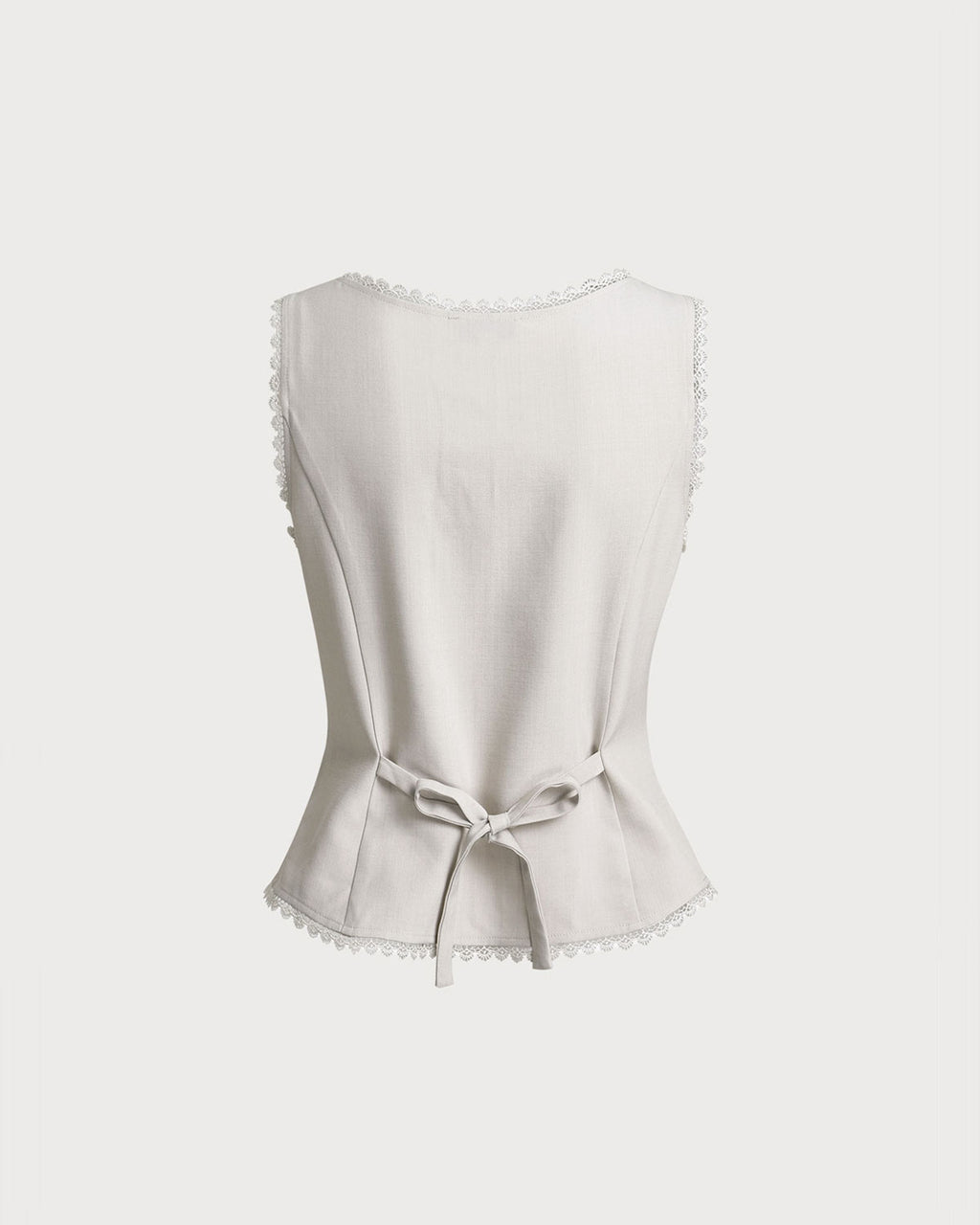 Apricot Boat Neck Button Vest
