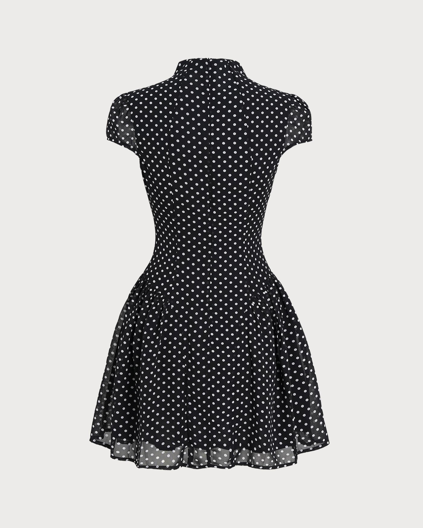 Black Polka Dot Chiffon Mini Dress & Reviews - Black - Dresses | RIHOAS Black Polka Dot Chiffon Mini Dress & Reviews - Black - Dresses | RIHOAS