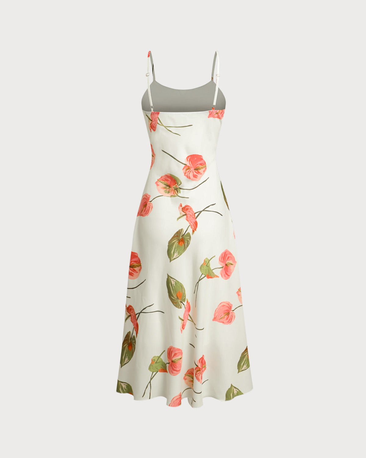 White Floral Slip Midi Dress
