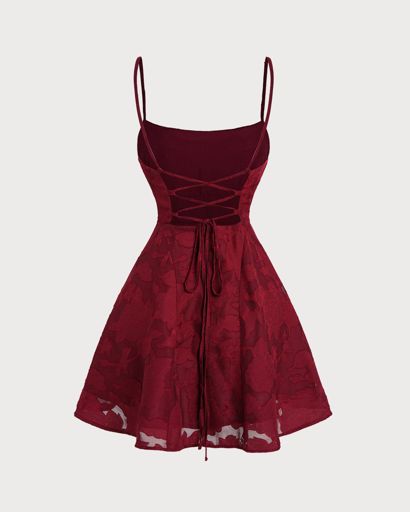 Wine Red Floral Backless Slip Mini Dress & Reviews - Wine Red - Dresses | RIHOAS Wine Red Floral Backless Slip Mini Dress & Reviews - Wine Red - Dresses | RIHOAS