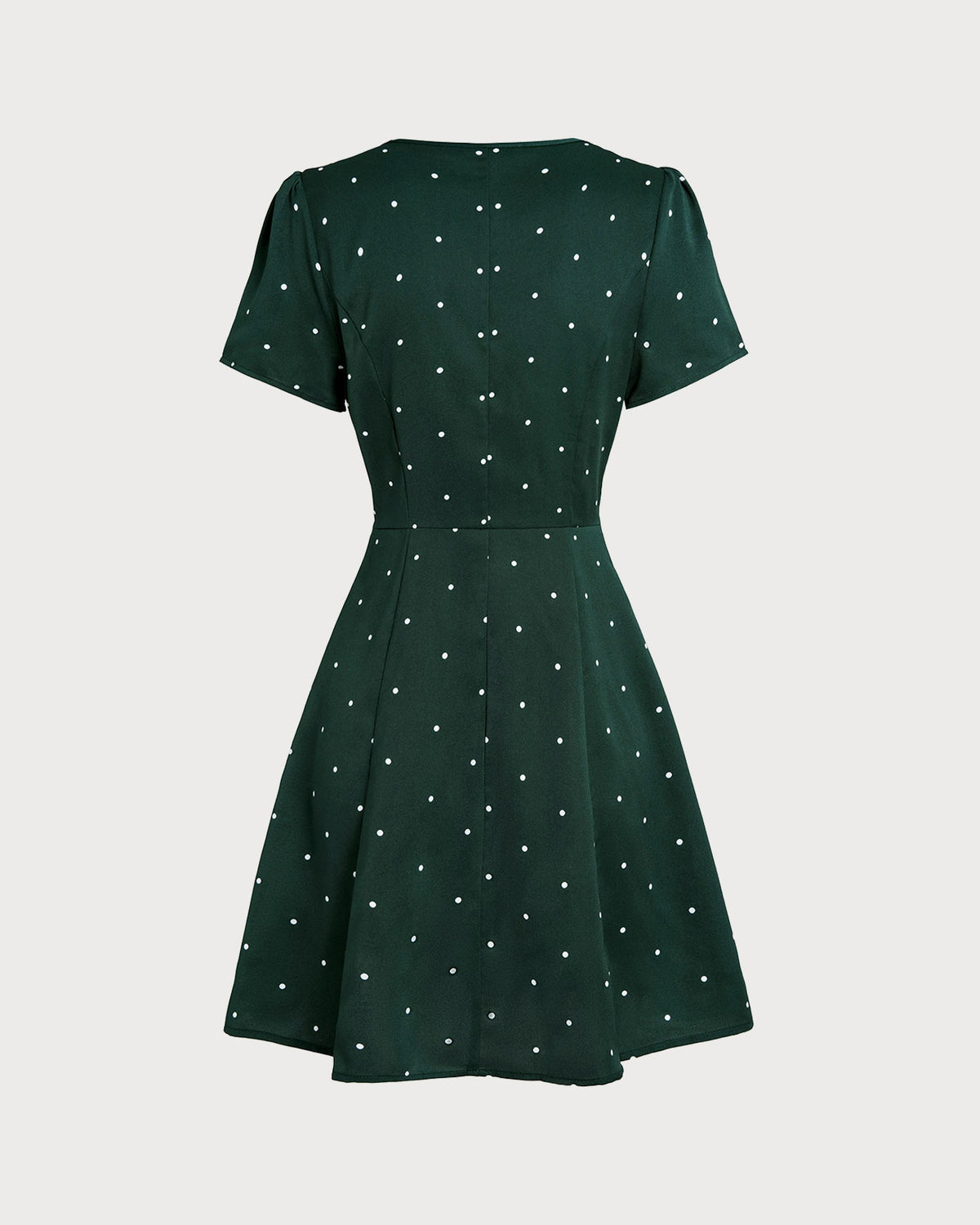 slim fit dress slacks Green Dress with Polka Dots – LaliSimone main image 1