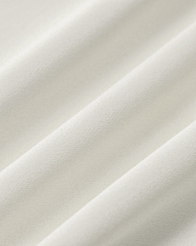 White Textured V-Neck Midi Dress