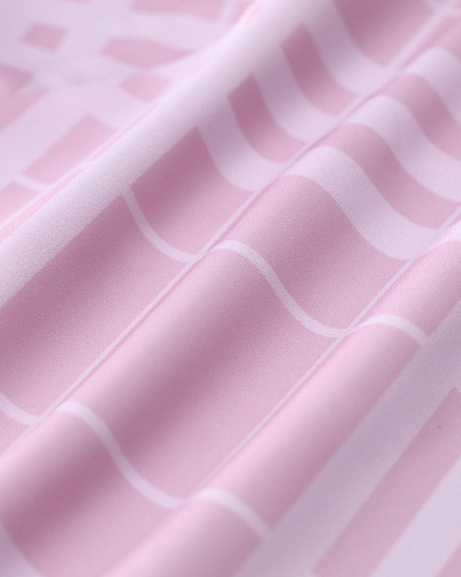 Pink Striped Sleeveless Midi Dress