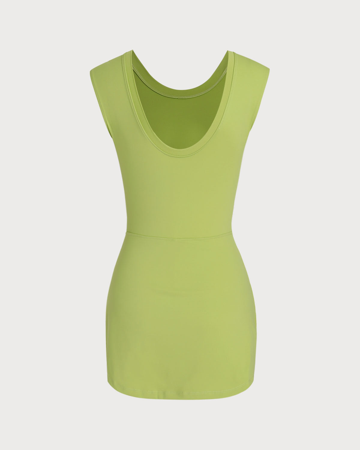 Green Round Neck High Stretch Yoga Dress
