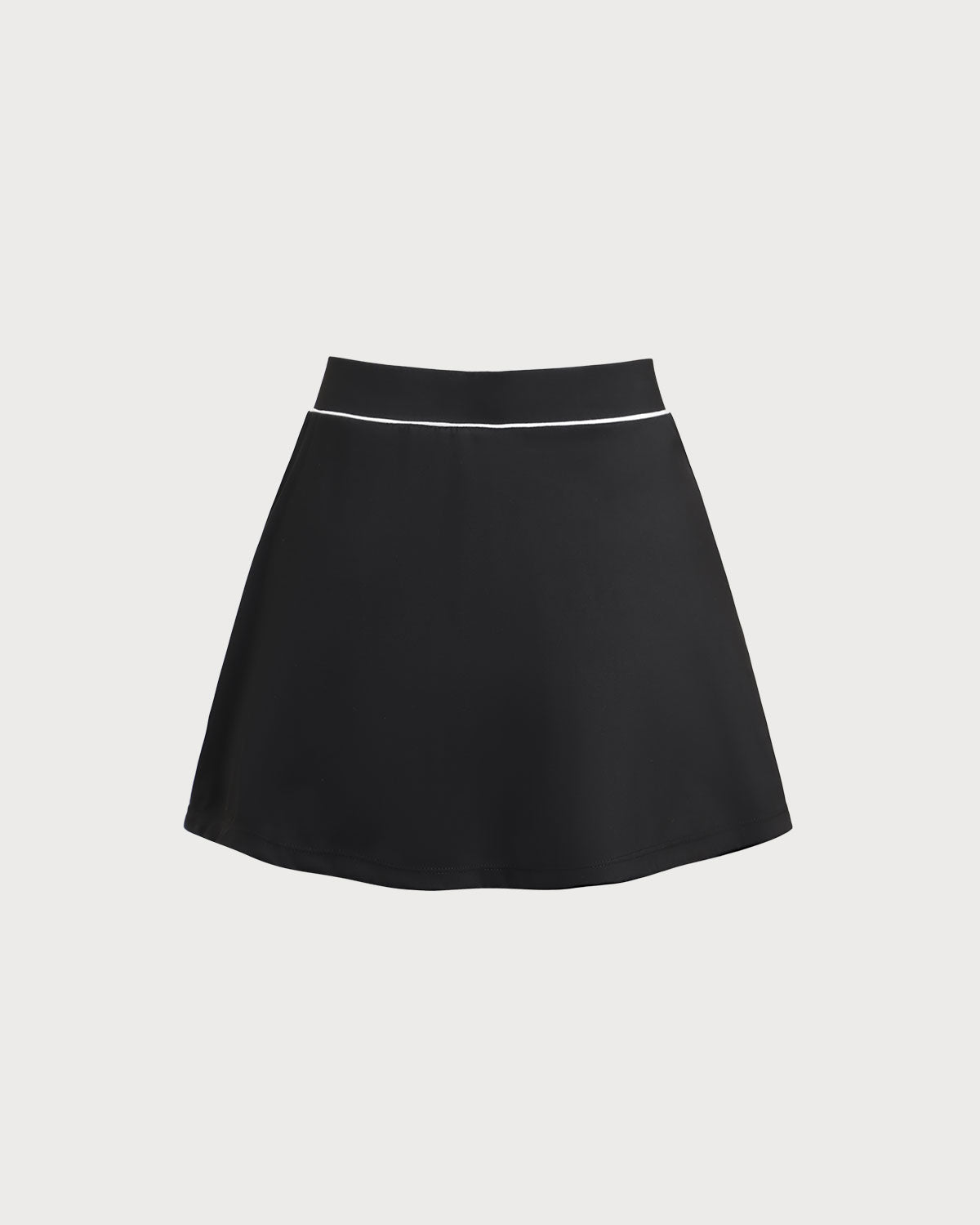 Black High Stretch A-Line Yoga Skirt