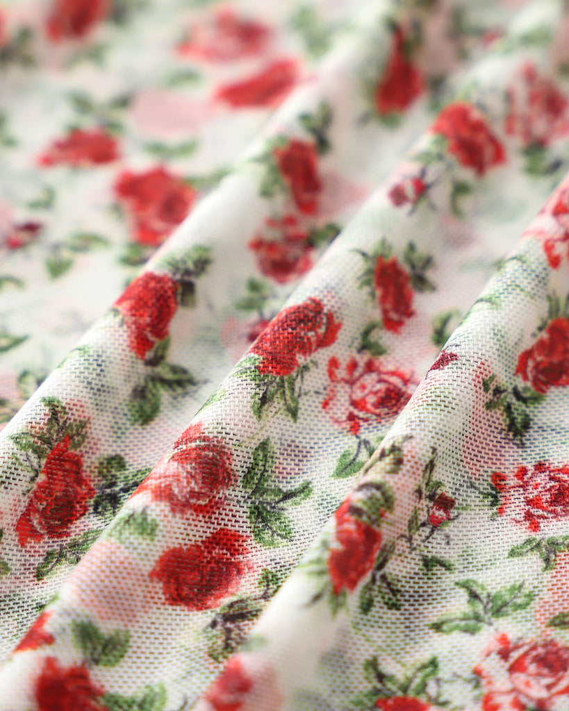 Red Floral Round Neck Tank Top