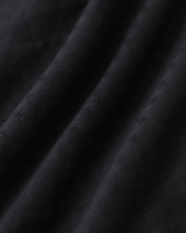 Black Embroidery Puffed Sleeve Maxi Dress