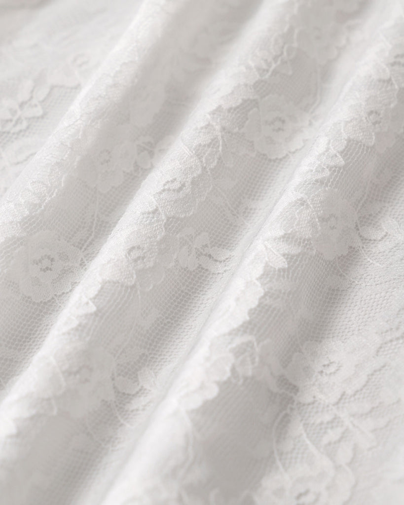 White Jacquard Elastic Waist Midi Skirt