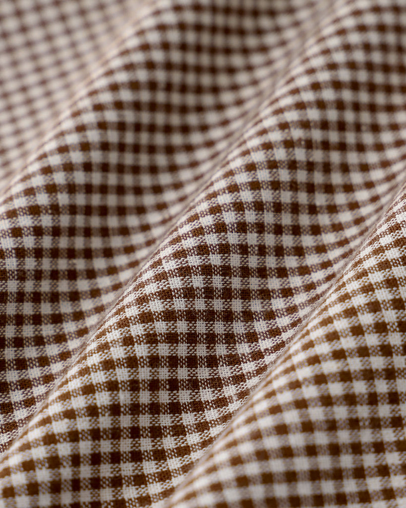 Brown Plaid Straight Mini Skirt