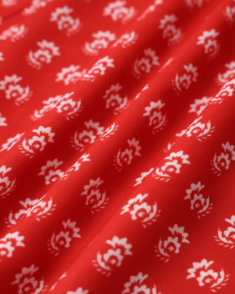 Red Floral Button Sleeveless Maxi Dress