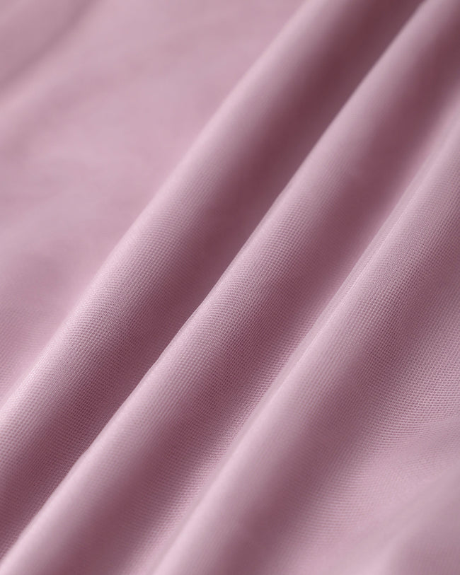 Pink Mesh Flowy Slip Midi Dress