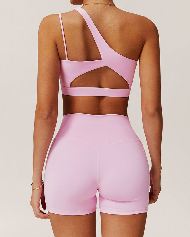 Pink Pocket High Waisted Yoga Shorts