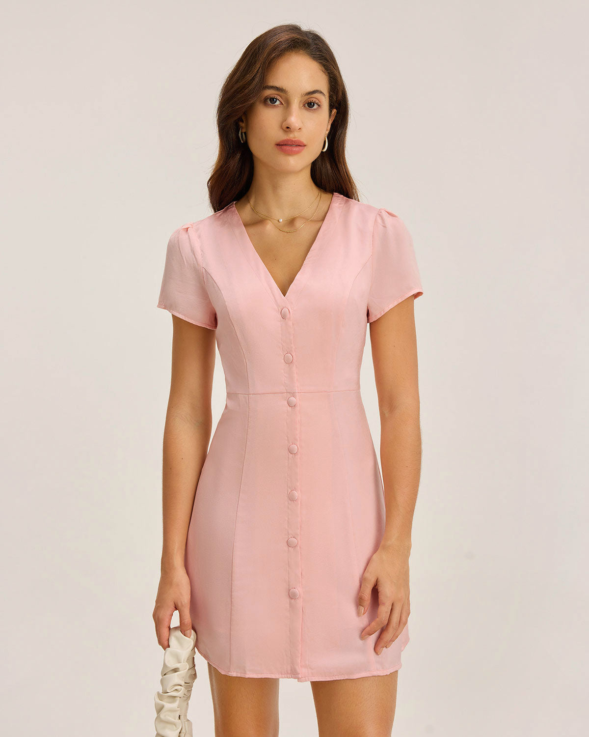 Rihoas ワンピース　ピンク Pink Floral Sweetheart Neck Shirred Slip Midi Dress