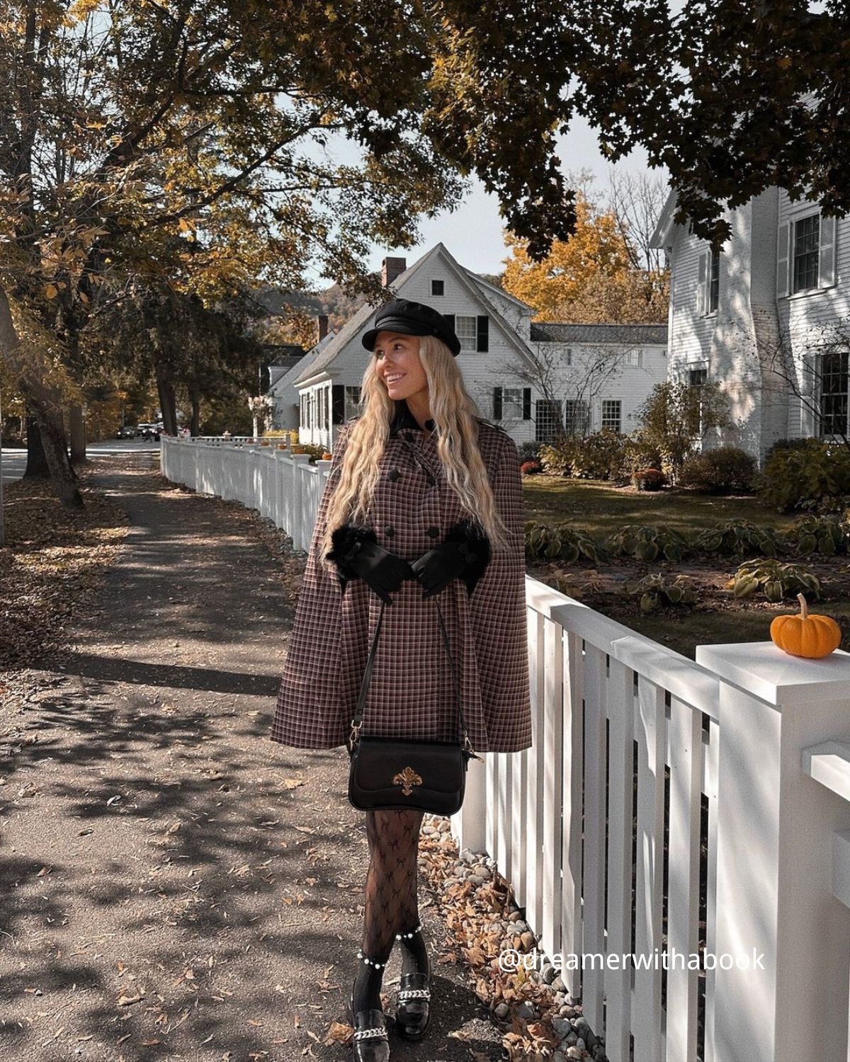 The Double-breasted Plaid Cape Coat & Reviews - Brown - Outerwear
