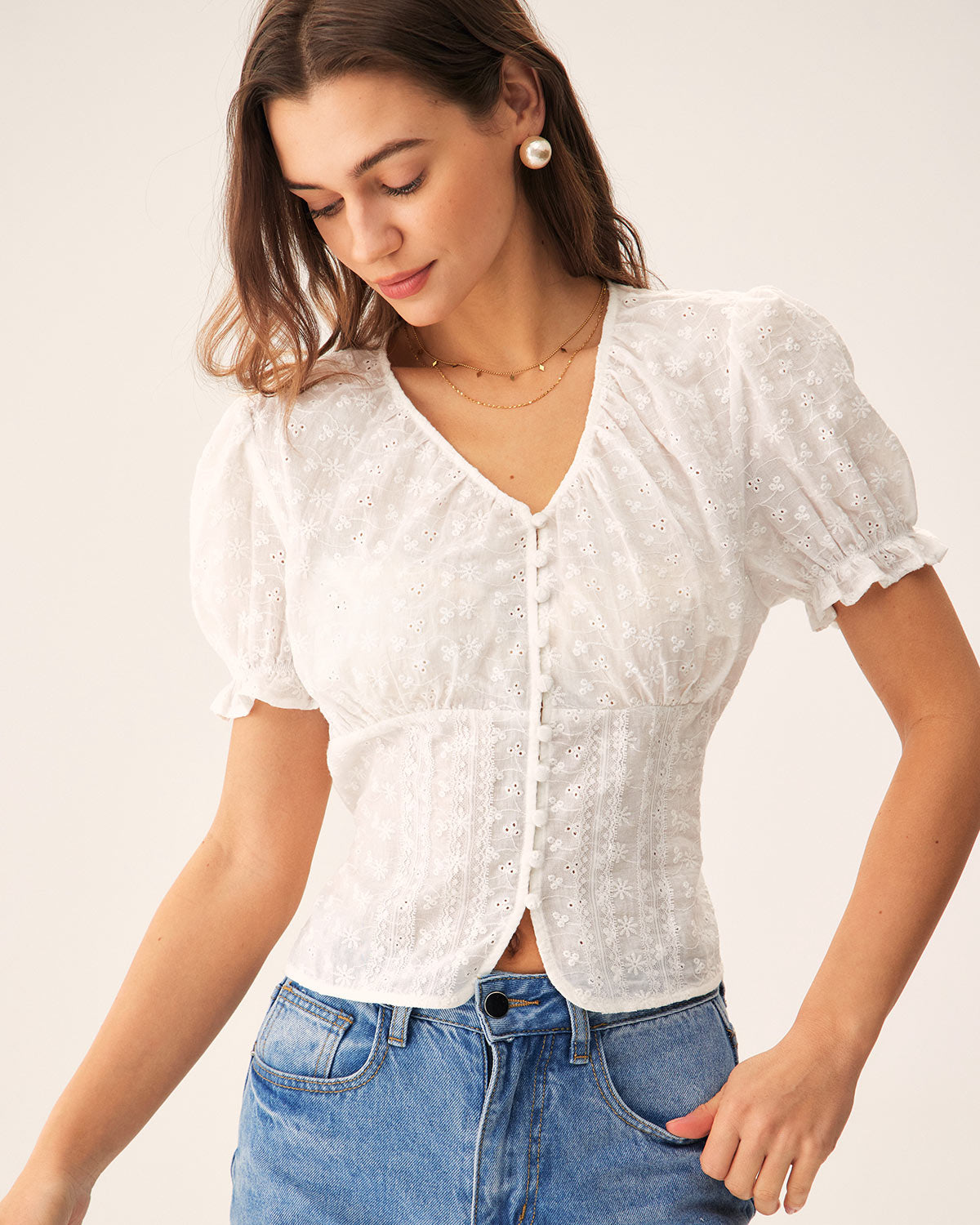 Floral Puffed Sleeve Blouse